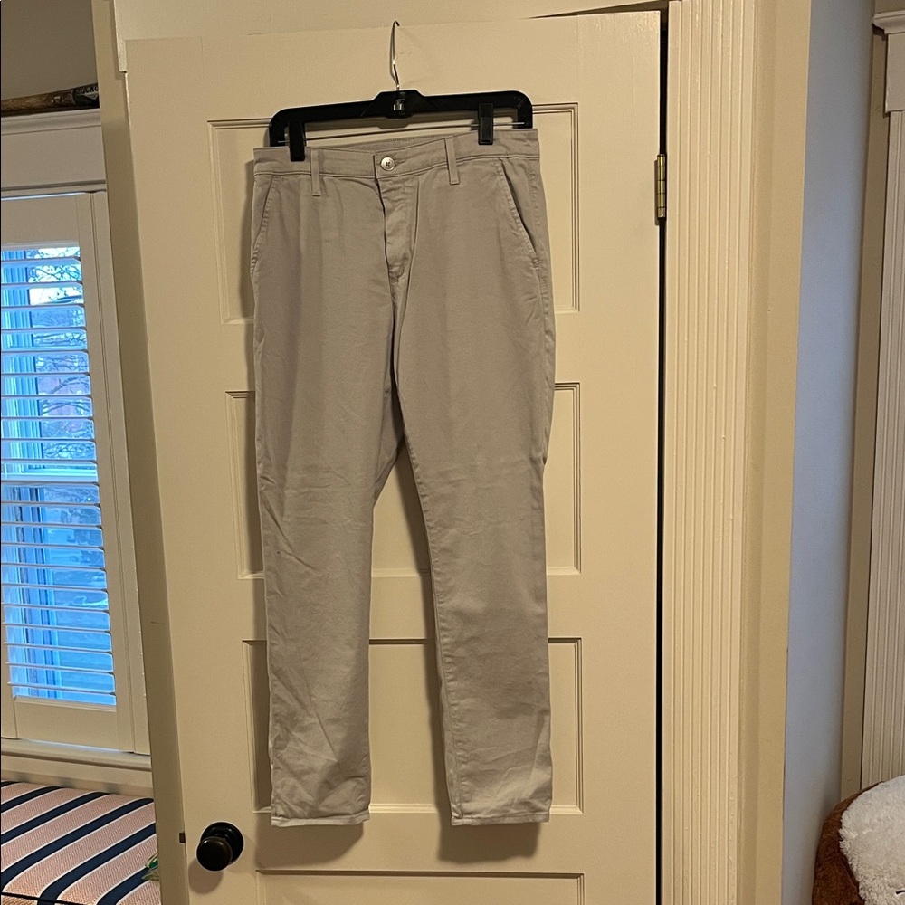 AG Adriano Goldschmied “Caden tailored trouser” Light Gray Cropped Pants